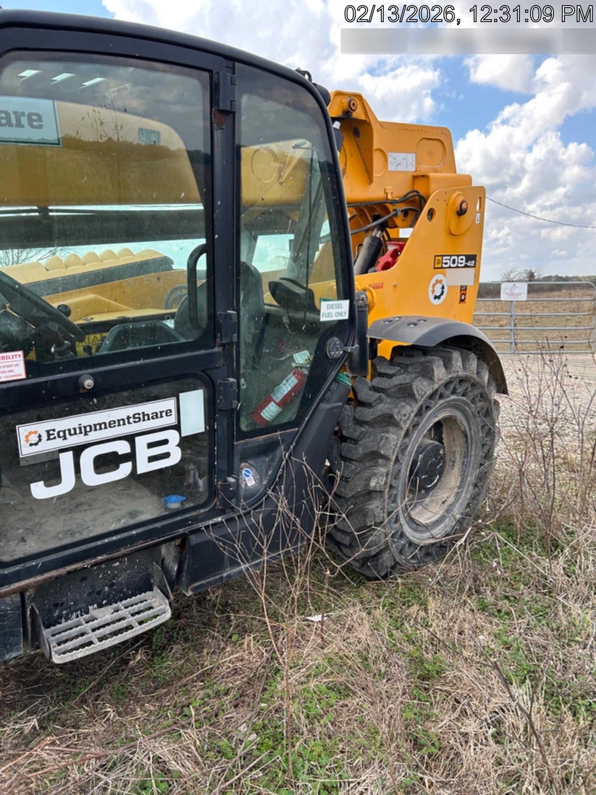 2020 JCB 509-42 Cab/Heat/Air, Solid Tires, Work Lights, Beacon, Aux Hydraulics, Back up Alarm, Lifting Eye, ES Decals