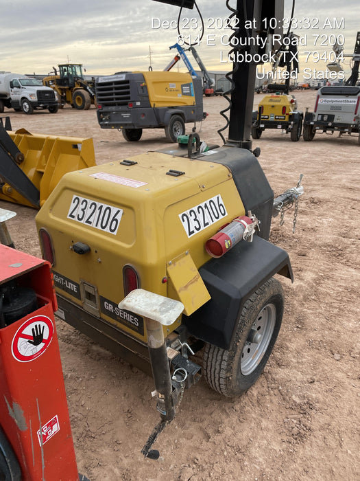 2022 Allmand NLV3GR (4) LED Light Fixture 350W, 23' Vertical Mast, 3kW Prime, Towable, Deep Sea L401, Leveling Jacks, Yanmar T4F 5.8hp