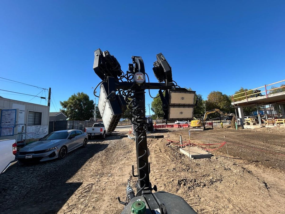 2022 Allmand NLV3GR (4) LED Light Fixture 350W, 23' Vertical Mast, 3kW Prime, Towable, ES Decals, T3