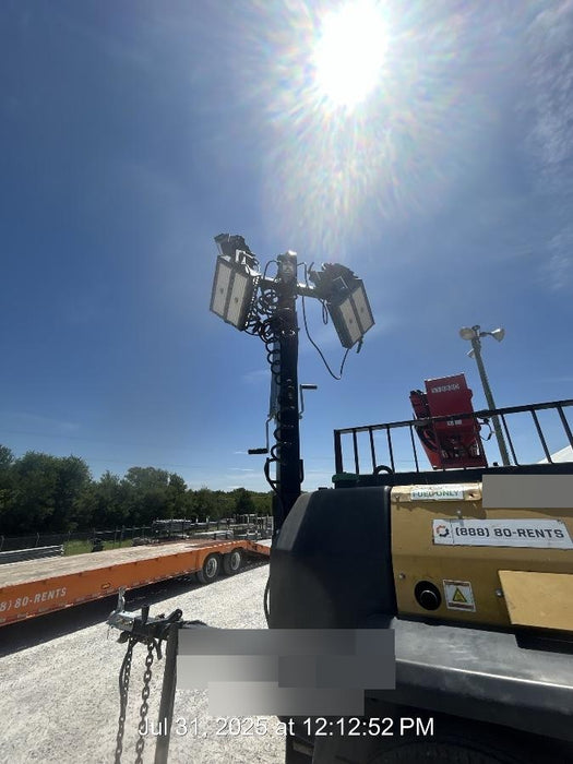 2022 Allmand NLV3GR (4) LED Light Fixture 350W, 23' Vertical Mast, 3kW Prime, Towable, Deep Sea L401, Leveling Jacks, Yanmar T4F 5.8hp