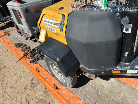 2021 Allmand NLV3GR (4) LED Light Fixture 350W, 23' Vertical Mast, 3kW Prime, Towable, Deep Sea L401, Leveling Jacks, Yanmar T4F 5.8hp