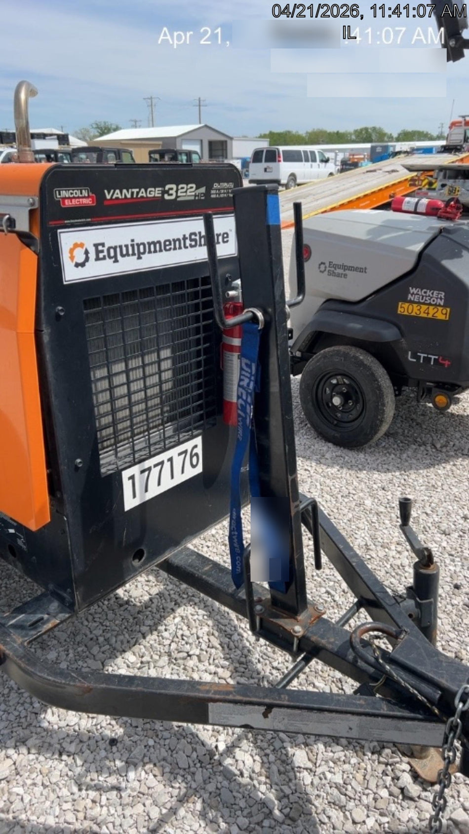 2021 Lincoln Electric Vantage 322 Vantage 322 Ready Pak 3 w/ Decals, ORANGE (includes trailer, cable rack, fender light kit) NO Telematics