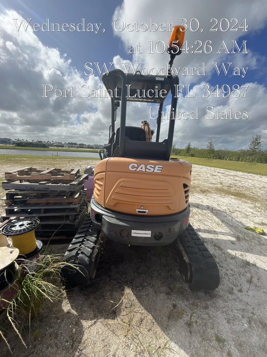 2018 Case CX37C ROPS, LONG ARM, RUBBER TRACKS, AUX HYD