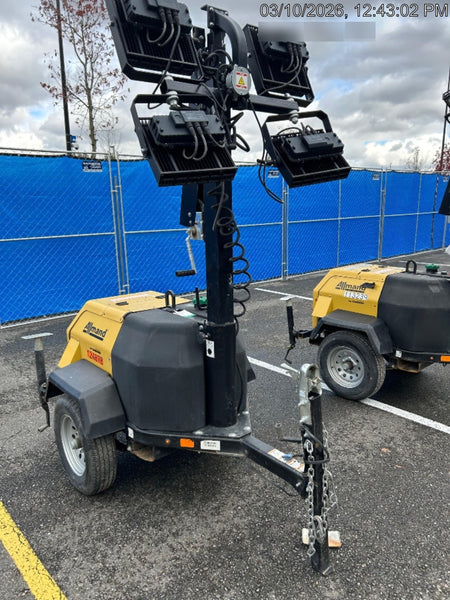 2020 Allmand NLV3GR (4) LED Light Fixture 350W, 23' Vertical Mast, 3kW Prime, Towable, Deep Sea L401, Leveling Jacks, Yanmar T4F 5.8hp