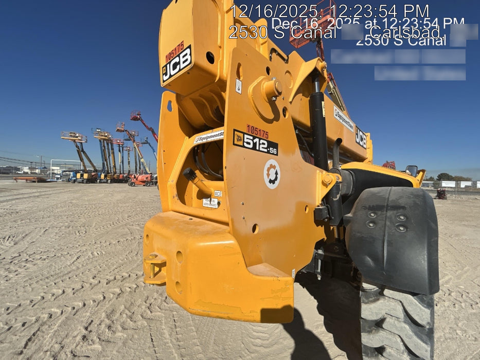 2020 JCB 512-56 Canopy, 74Hp, Solid Tires, Work Lights, Beacon, Aux Hydraulics, Back up Alarm, Lifting Eye, ES Decals