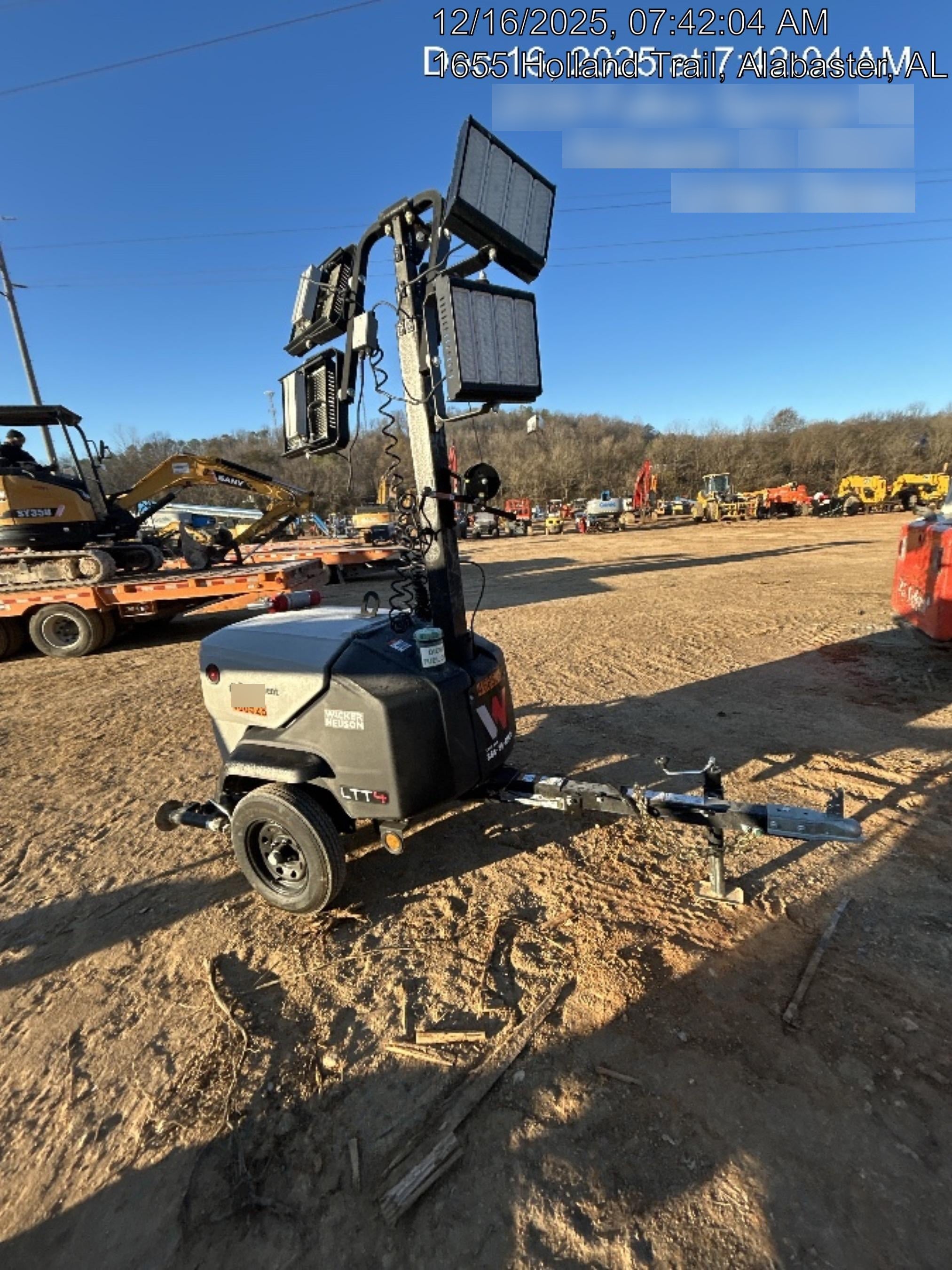 2024 Wacker Neuson LTT4 Diesel, Kohler KDW702, Deep Sea Controller, Auto Start, LED 320W, Bypass Outlet, T3