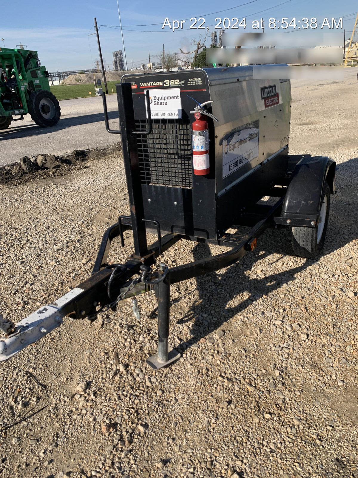 2018 Lincoln Electric Vantage 322 Lincoln Vantage 322 Welder Ready Pak 3 - Vantage 322, Trailer, Fender and light kit, Cable rack