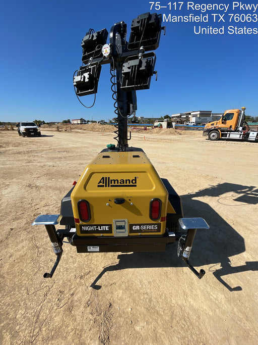 2022 Allmand NLV3GR (4) LED Light Fixture 350W, 23' Vertical Mast, 3kW Prime, Towable, ES Decals, T3