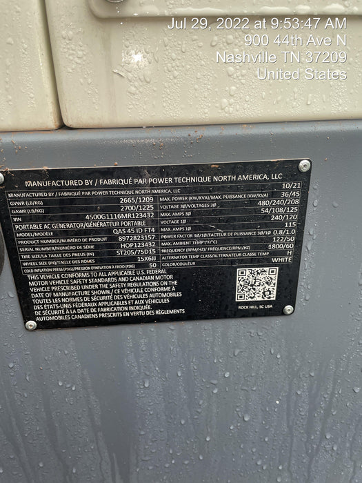 2021 ATLAS COPCO QAS45 CWK