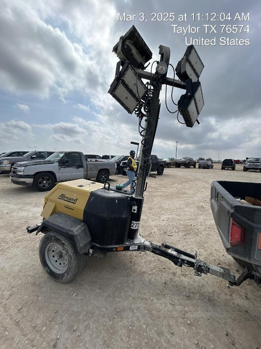 2022 Allmand NLV3GR (4) LED Light Fixture 350W, 23' Vertical Mast, 3kW Prime, Towable, ES Decals, T3
