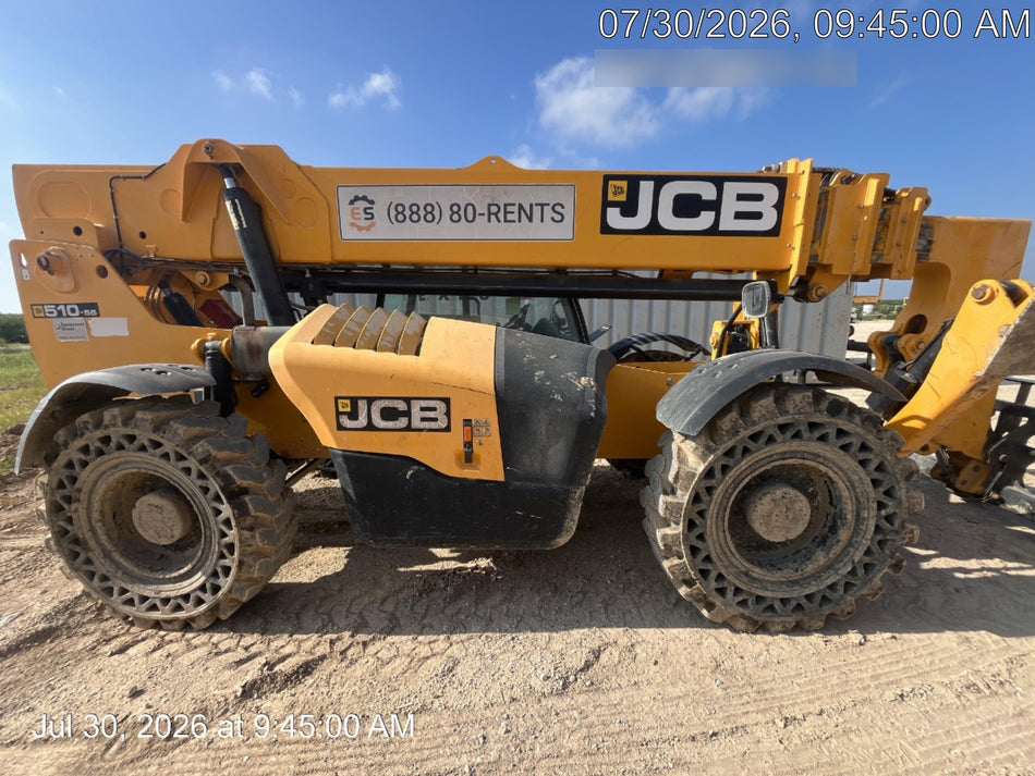 2019 JCB 510-56 JCB 510-56 74 HP w/Open ROPS, Beacon, Aux Hydraulics, Worklights, Solid Tires