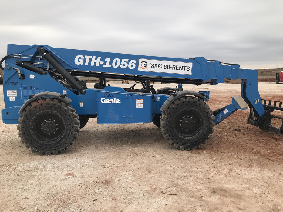 2019 Genie GTH-1056 Canopy, Solid RT Tires, LED Work Lights, Beacon 60" QA Carriage, 60" Forks