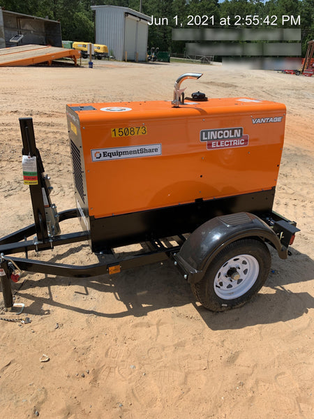 2021 Lincoln Electric Vantage 322 Vantage 322 Ready Pak 3 w/ Telematics & Decals, ORANGE (includes trailer, cable rack, fender light kit)