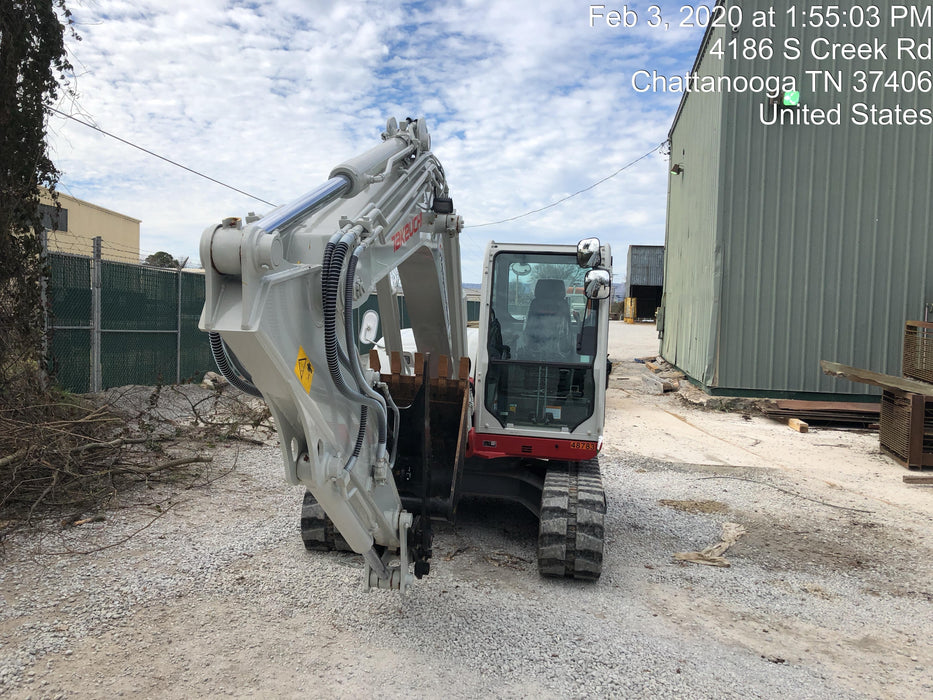 2019 Takeuchi TB290 Cab, AC, Rubber Tracks, Dozer Blade, Travel Alarm, Control Pattern Change Valve, Auxiliary Hydraulics w/18" Quick Coupler Bucket with teeth, 6.2 cu. ft. capacity/24" Quick Coupler Bucket with teeth, 8.6 cu. ft. capacity/36" Quick Coupler Bucket with teeth, 13.4 cu. ft. capacity, Quick Coupler, Hydraulic Thumb Installed