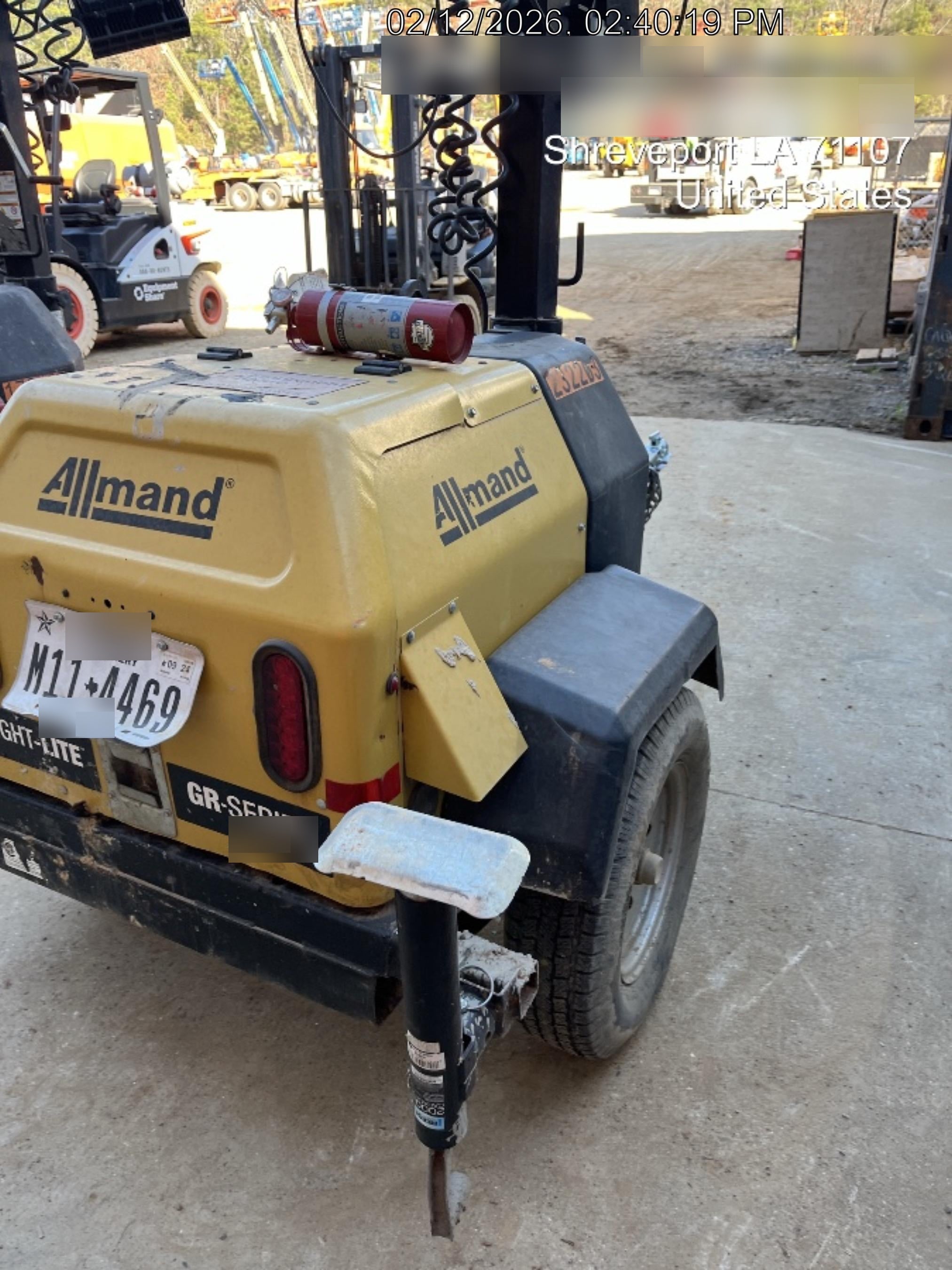 2022 Allmand NLV3GR (4) LED Light Fixture 350W, 23' Vertical Mast, 3kW Prime, Towable, Deep Sea L401, Leveling Jacks, Yanmar T4F 5.8hp