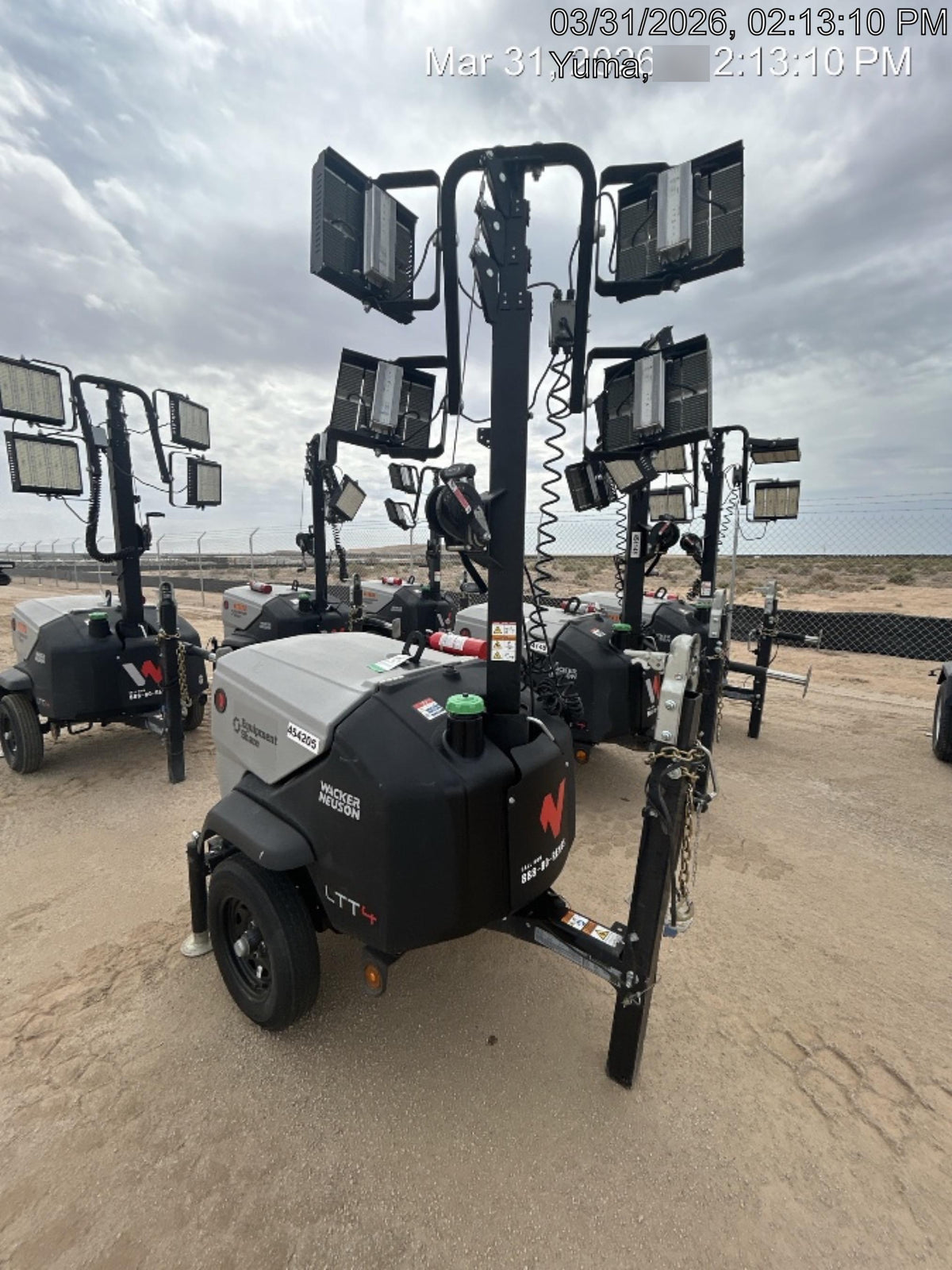 2024 Wacker Neuson LTT4 Diesel, Kohler KDW702, Deep Sea Controller, Auto Start, LED 320W, Bypass Outlet, T3