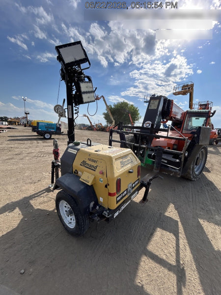 2021 Allmand NLV3GR (4) LED Light Fixture 350W, 23' Vertical Mast, 3kW Prime, Towable, Deep Sea L401, Leveling Jacks, Yanmar T4F 5.8hp