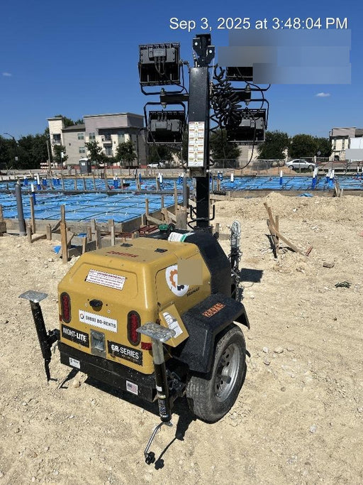 2022 Allmand NLV3GR (4) LED Light Fixture 350W, 23' Vertical Mast, 3kW Prime, Towable, ES Decals, T3