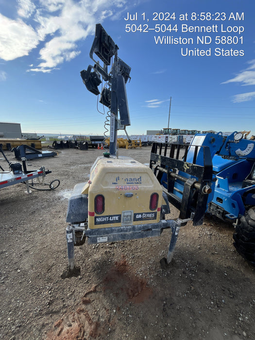 2022 Allmand NLV3GR (4) LED Light Fixture 350W, 23' Vertical Mast, 3kW Prime, Towable, ES Decals, T3