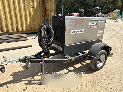 2019 Lincoln Electric Vantage 322 Ready-Pak 3, Two Wheel Trailer, Fender and Light Kit, Cable Rack