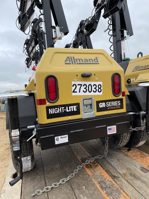 2022 Allmand NLV3GR (4) LED Light Fixture 350W, 23' Vertical Mast, 3kW Prime, Towable, ES Decals, T3