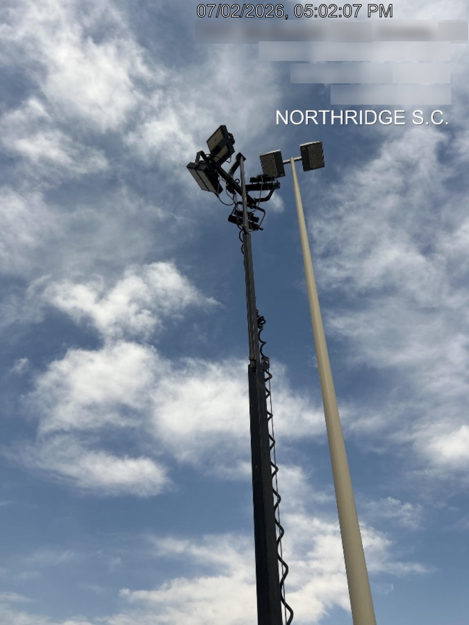 2022 Allmand NLV3GR (4) LED Light Fixture 350W, 23' Vertical Mast, 3kW Prime, Towable, Deep Sea L401, Leveling Jacks, Yanmar T4F 5.8hp