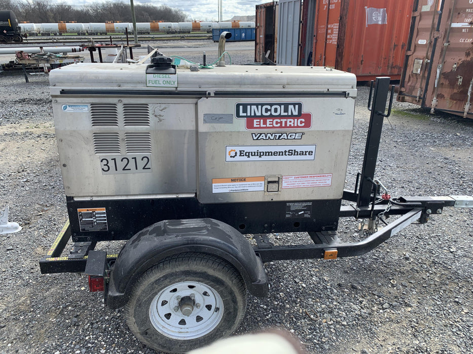 2019 Lincoln Electric Vantage 322 Welder Ready-Pak 3, Two wheel trailer, Fender and Light kit, Cable Rack