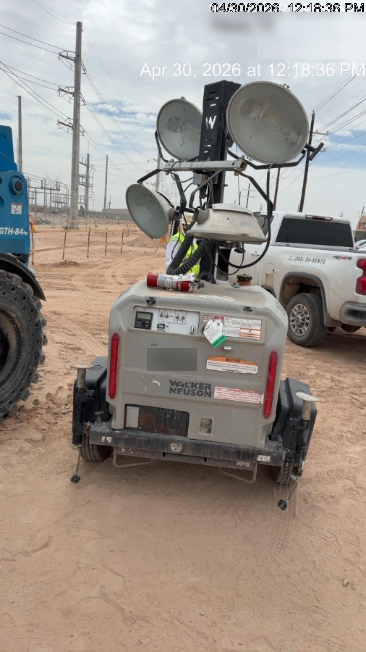 2018 Wacker Neuson LTV6L-MH Wacker Neuson LTV6L Mobile Light Tower w/Fuel Level Sensor Installed
