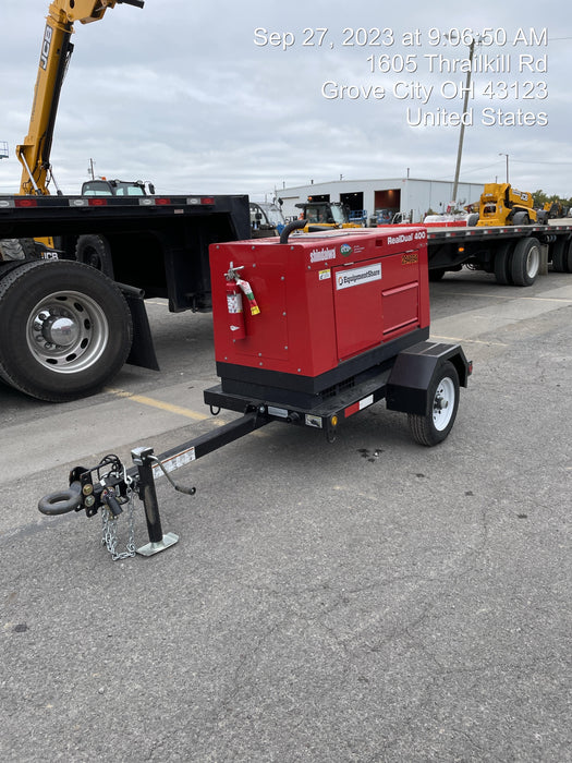 2023 Shindaiwa DGW400MDL Kubota D902 Engine, 23 HP, Dual Op Welder, Wire, Arc, Droop Stick, Tig, and CC Stick Functionality, Simulphase, 3 Phase and 1 Phase Gen Output, Single Axle NB Trlr, Slr Trckl Chrg 12V 12W, Fire Ext