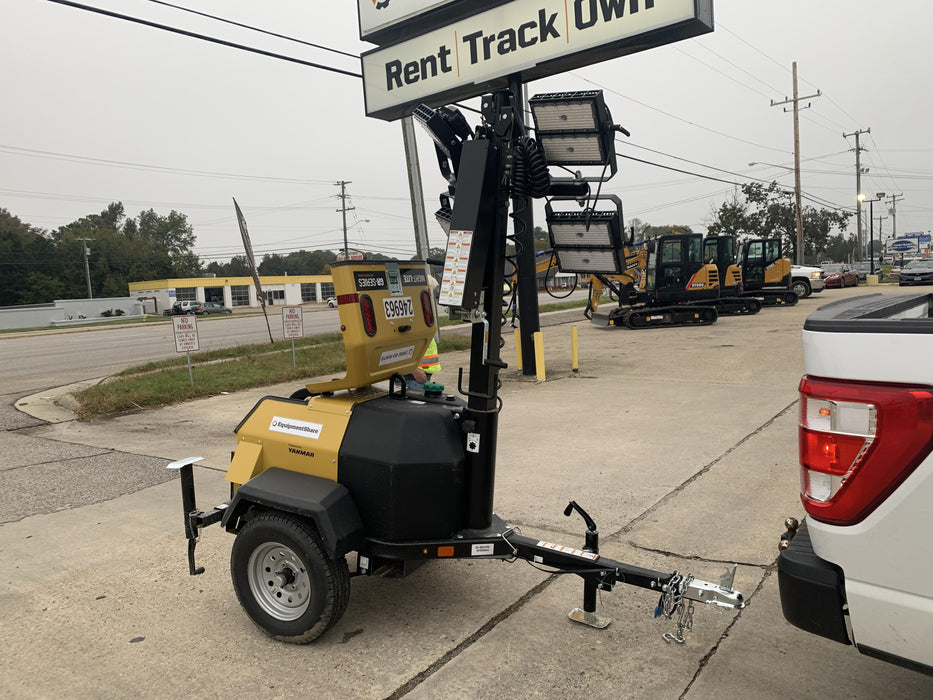 2022 Allmand NLV3GR (4) LED Light Fixture 350W, 23' Vertical Mast, 3kW Prime, Towable, ES Decals, T3