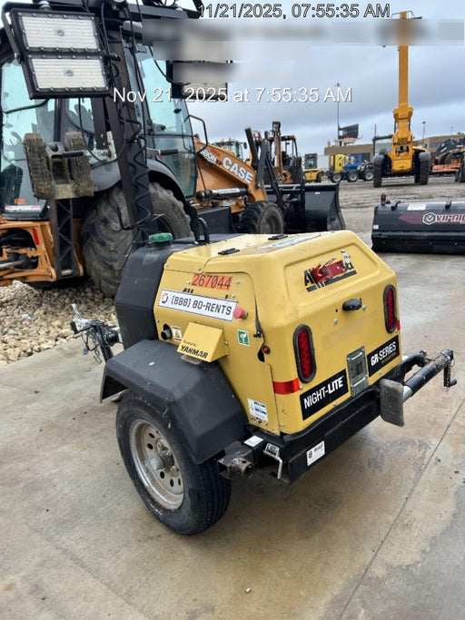 2022 Allmand NLV3GR (4) LED Light Fixture 350W, 23' Vertical Mast, 3kW Prime, Towable, ES Decals, T3