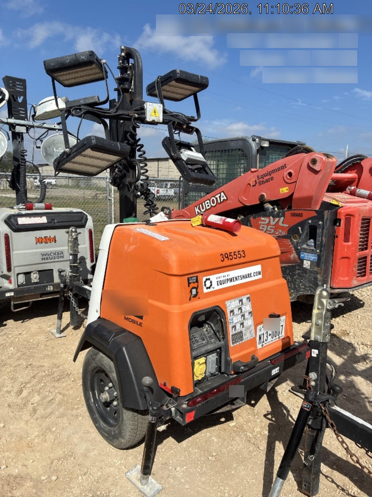 2024 Generac MLT2 Diesel, Flex Switch 120V Input, Powerzone Controller, 
(4) 320W LED Lights, 4kW Generator, 39.9 Gal Fuel Tank, 2" Ball, T3