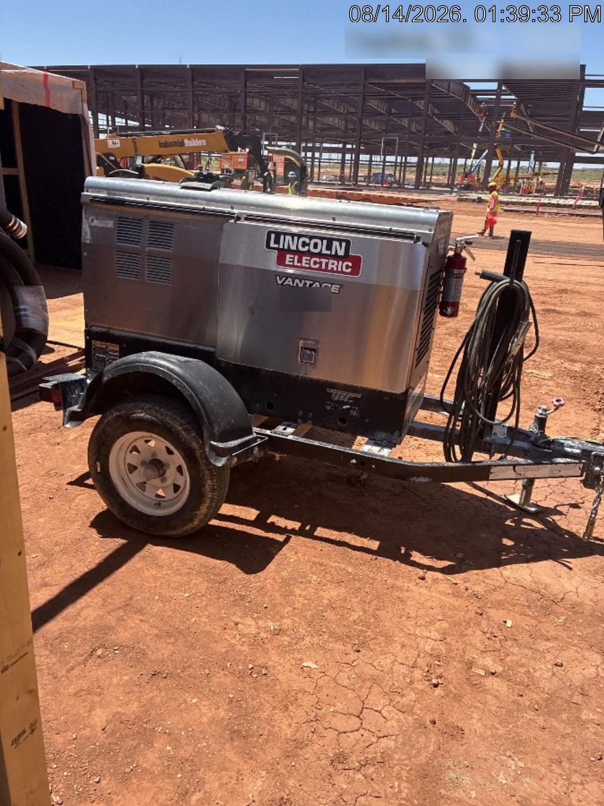 2019 Lincoln Electric Vantage 322 Welder Ready-Pak 3, Two wheel trailer, Fender and Light kit, Cable Rack