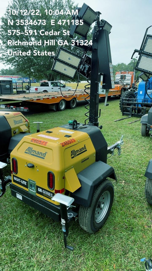 2022 Allmand NLV3GR (4) LED Light Fixture 350W, 23' Vertical Mast, 3kW Prime, Towable