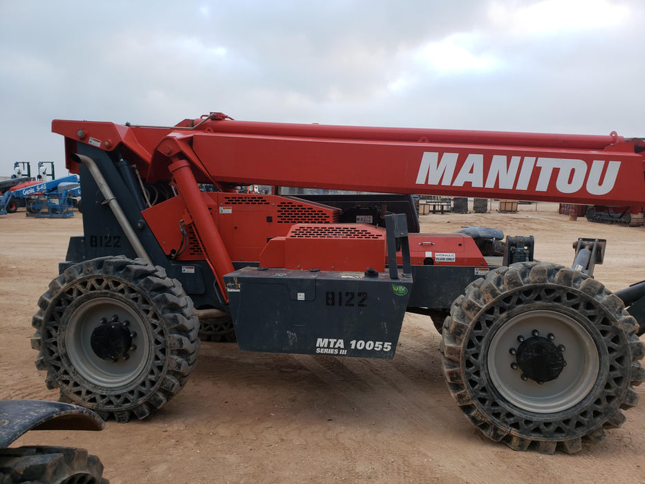 2018 Manitou MTA10055 Manitou MTA 10055 w/Open ROPS, Work Lights/Strobe, Aux Hyd, Solid Tires, Lift Hook, 66" Carriage, 60" Forks