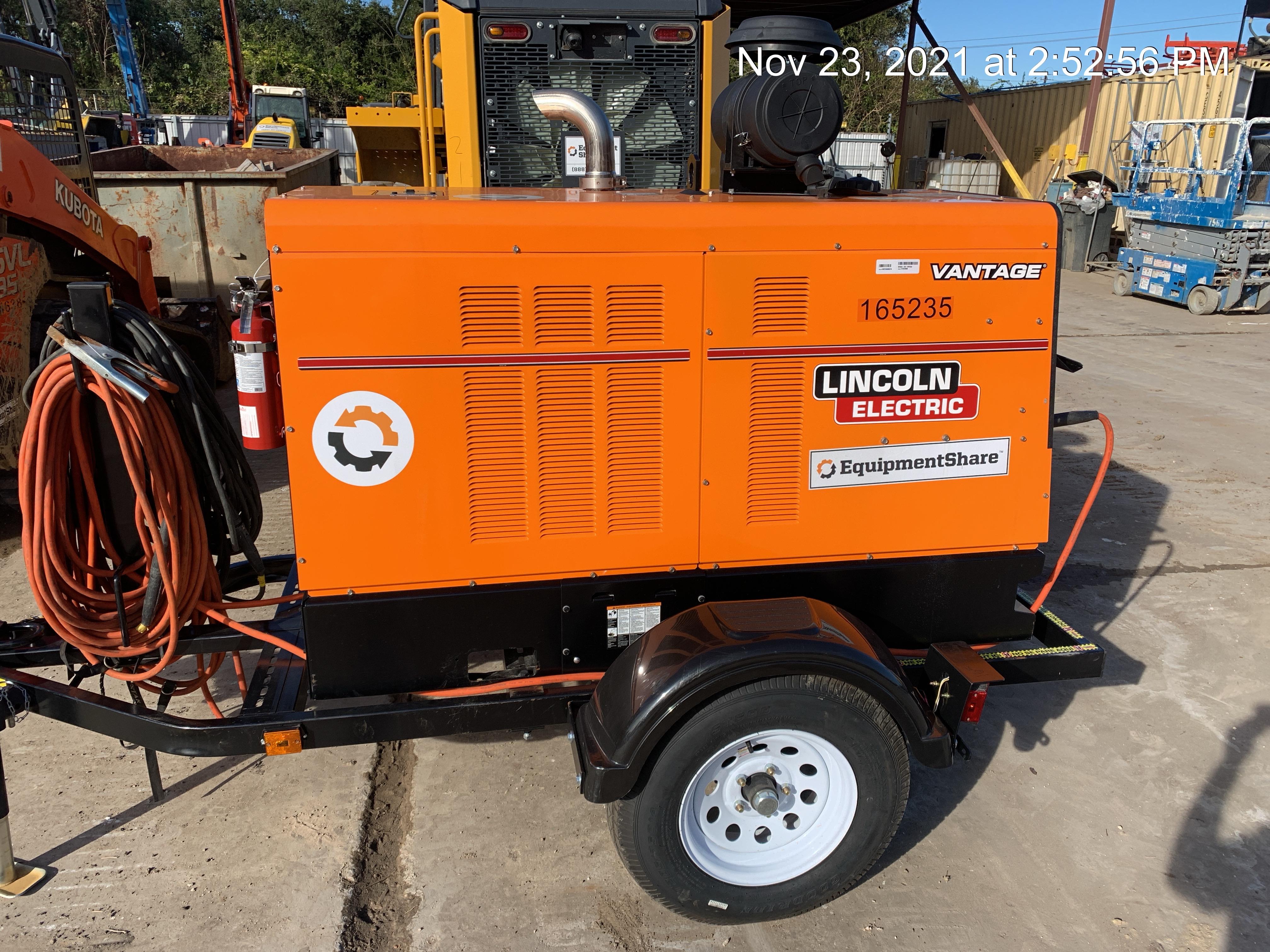 2021 Lincoln Electric Vantage 549X Ready Pak 3, ORANGE (includes trailer, cable rack, fender light kit)