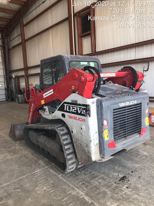 2018 Takeuchi TL12V2C Takeuchi TL12V2C Cab Skid Steer Track Loader, 80" HD dirt bucket with 9 teeth