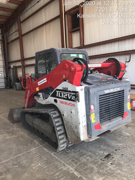 2018 Takeuchi TL12V2C Takeuchi TL12V2C Cab Skid Steer Track Loader, 80" HD dirt bucket with 9 teeth