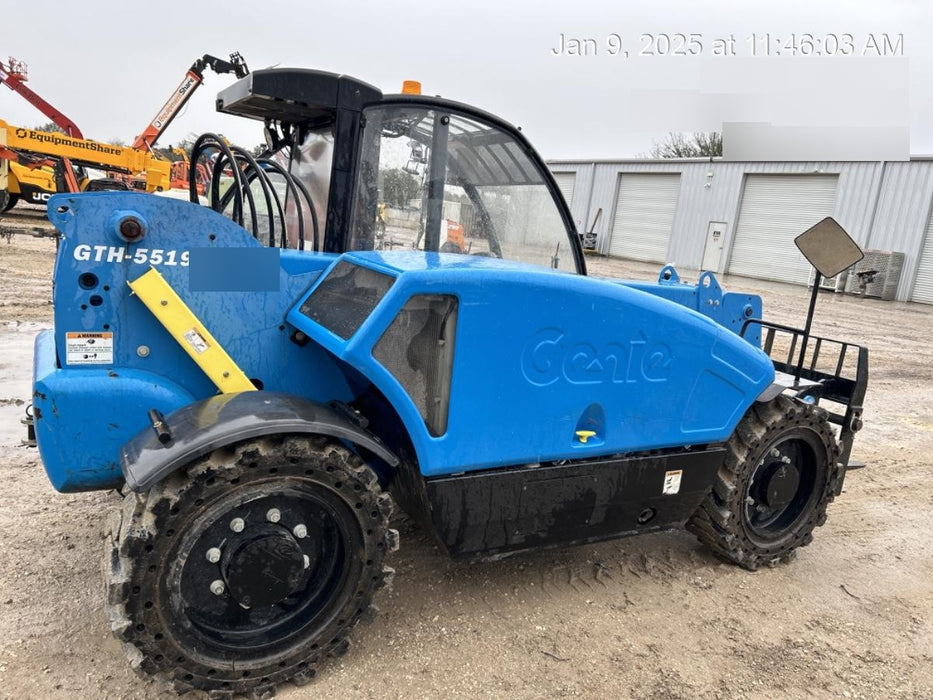 2019 Genie GTH-5519 Cab/Heat/AC, Solid RT Tires, LED Work Lights, Beacon, 48" Carriage, 48" Forks
