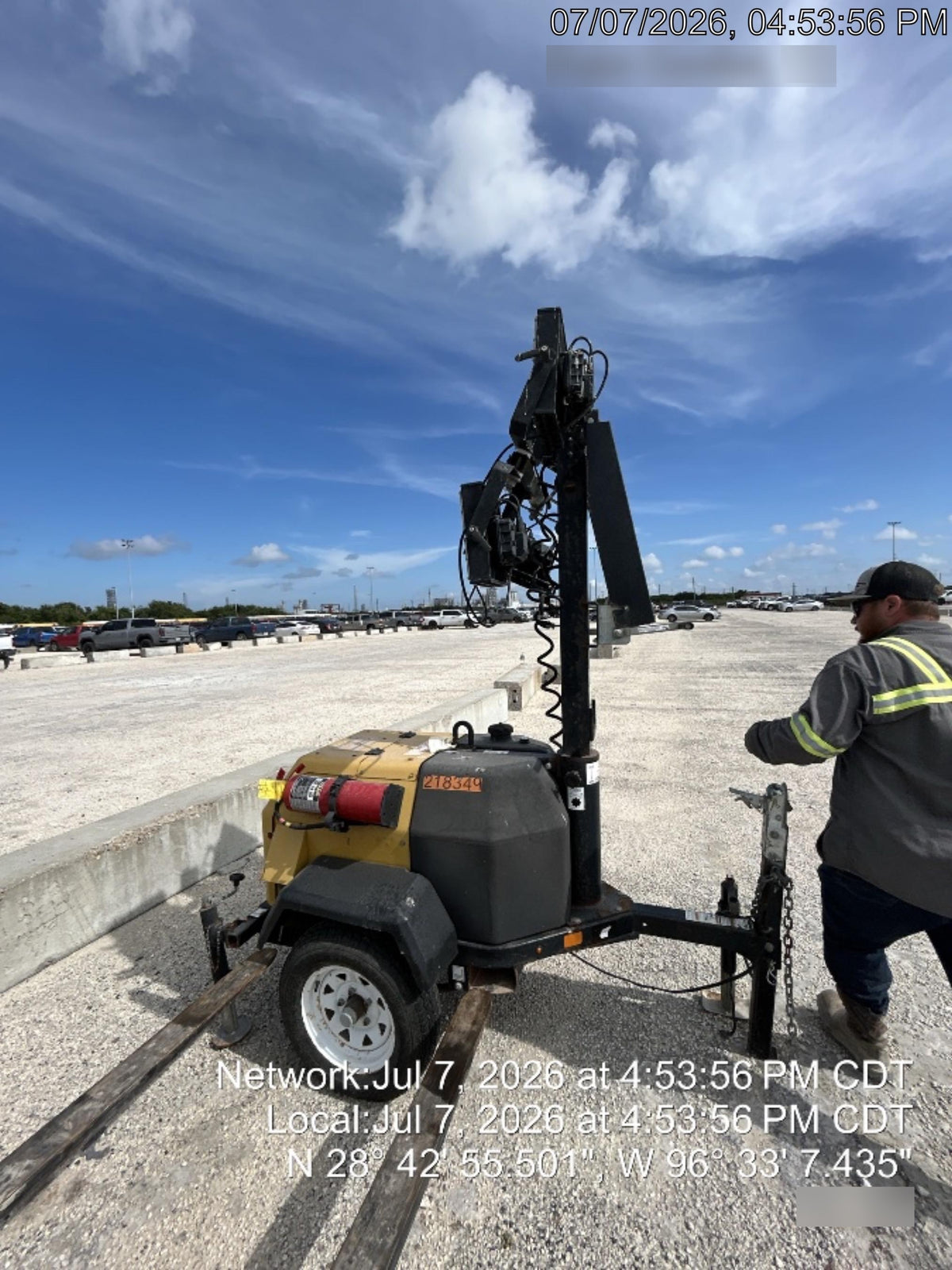 2022 Allmand NLV3GR (4) LED Light Fixture 350W, 23' Vertical Mast, 3kW Prime, Towable, Deep Sea L401, Leveling Jacks, Yanmar T4F 5.8hp