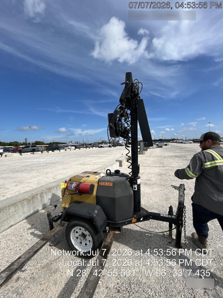 2022 Allmand NLV3GR (4) LED Light Fixture 350W, 23' Vertical Mast, 3kW Prime, Towable, Deep Sea L401, Leveling Jacks, Yanmar T4F 5.8hp