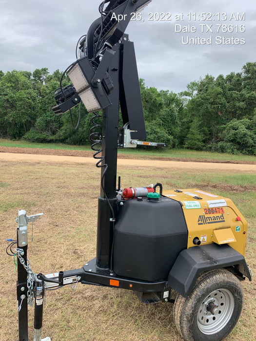 2022 Allmand NLV3GR (4) LED Light Fixture 350W, 23' Vertical Mast, 3kW Prime, Towable, Deep Sea L401, Leveling Jacks, Yanmar T4F 5.8hp