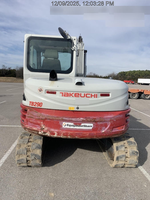 2019 Takeuchi TB290 Takeuchi TB290 Cab/Heat/AC w/Rubber Tracks, Auxiliary Hydraulics, Dozer Blade, Manual QC, 18/24/36" Buckets, Hydraulic Thumb Installed