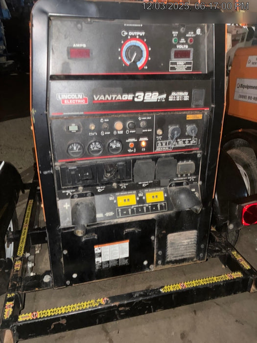 2021 Lincoln Electric Vantage 322 Vantage 322 Ready Pak 3 w/ Decals, ORANGE (includes trailer, cable rack, fender light kit) NO Telematics