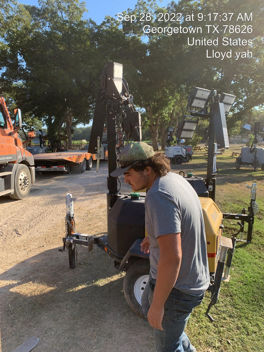 2021 Allmand NLV3GR (4) LED Light Fixture 350W, 23' Vertical Mast, 3kW Prime, Towable, Deep Sea L401, Leveling Jacks, Yanmar T4F 5.8hp