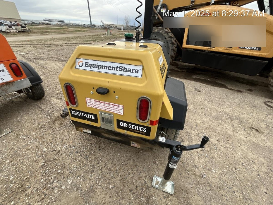 2022 Allmand NLV3GR (4) LED Light Fixture 350W, 23' Vertical Mast, 3kW Prime, Towable, ES Decals, T3