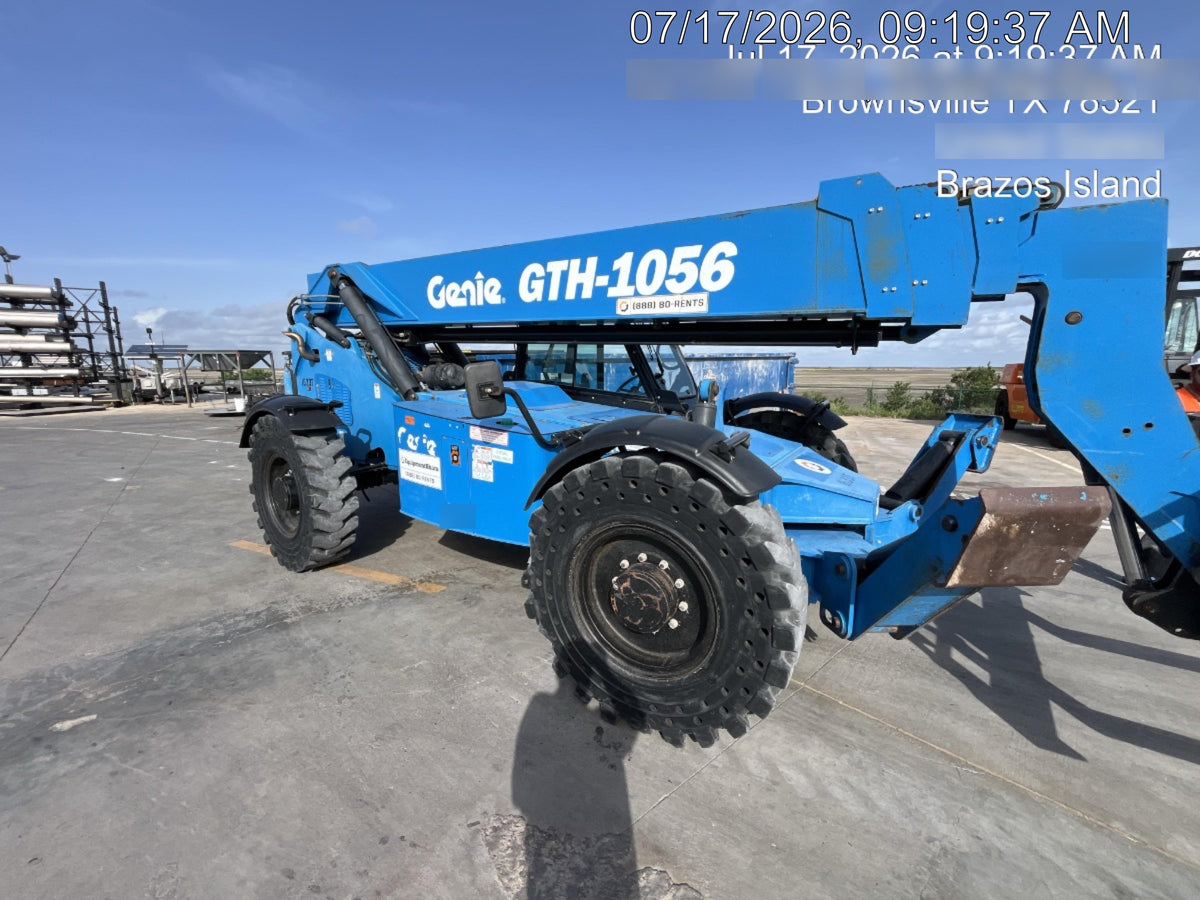 2018 Genie GTH-1056 Genie GTH-1056 w/CAB, Solid Tires, Work Lights, 60" carriage/forks, cab mesh, beacon