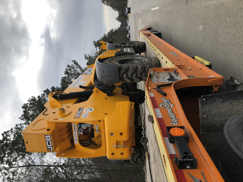2019 JCB 510-56 Canopy, 74 HP, Solid Tires, STD Worklight, Beacon, Aux Hydraulics, Lifting Eye, Back up Alarm w/66" Carriage/60" Forks