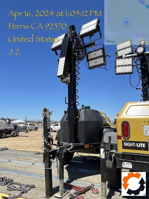 2022 Allmand NLV3GR (4) LED Light Fixture 350W, 23' Vertical Mast, 3kW Prime, Towable, ES Decals, T3