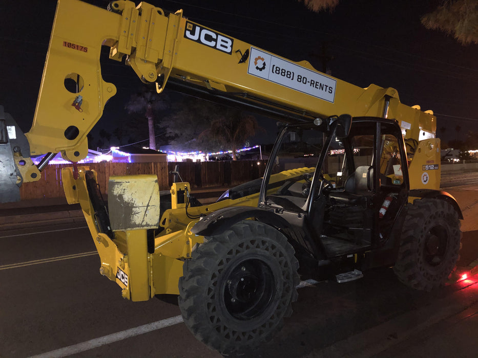 2020 JCB 512-56 Canopy, 74Hp, Solid Tires, Work Lights, Beacon, Aux Hydraulics, Back up Alarm, Lifting Eye, ES Decals